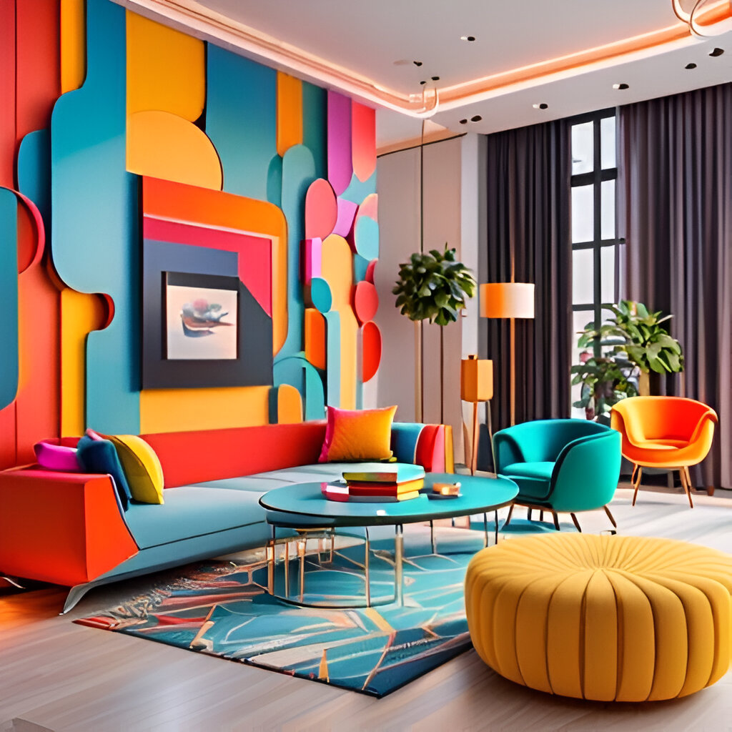 Diseño de oficina colorida